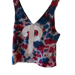 Pink Victoria Secret Pink V Neck Tye Dye tank top Pink Top. Size Small